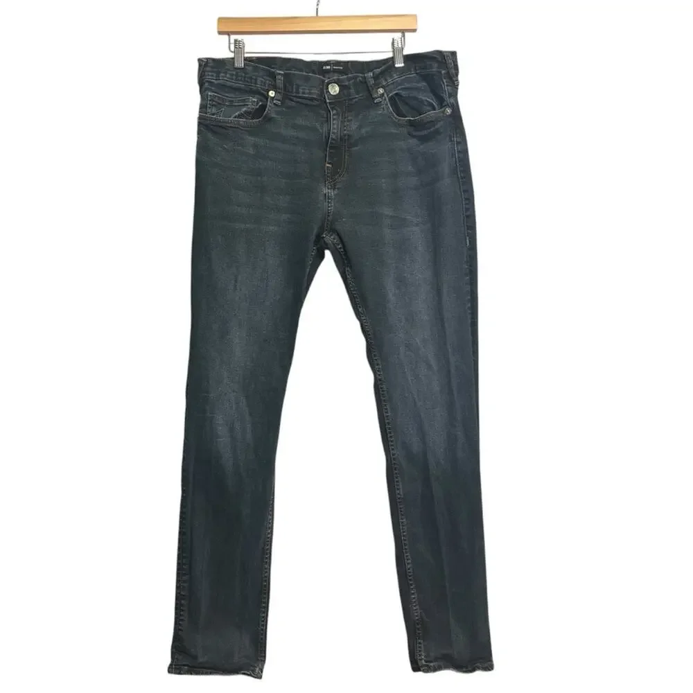 True Religion Geno Relaxed Slim Fit Denim Jeans Mens Sz 38 Whiskered Front Dark